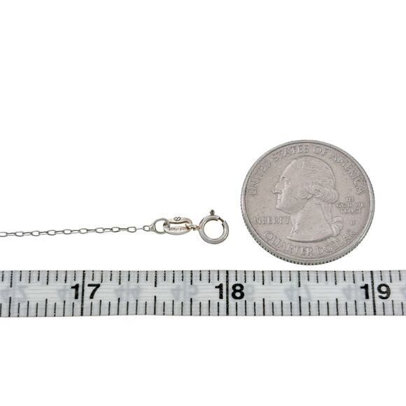 Vintage Italy Y Sterling Silver 925 1.1mm Cable Link Chain Necklace 18" - Picture 3 of 3